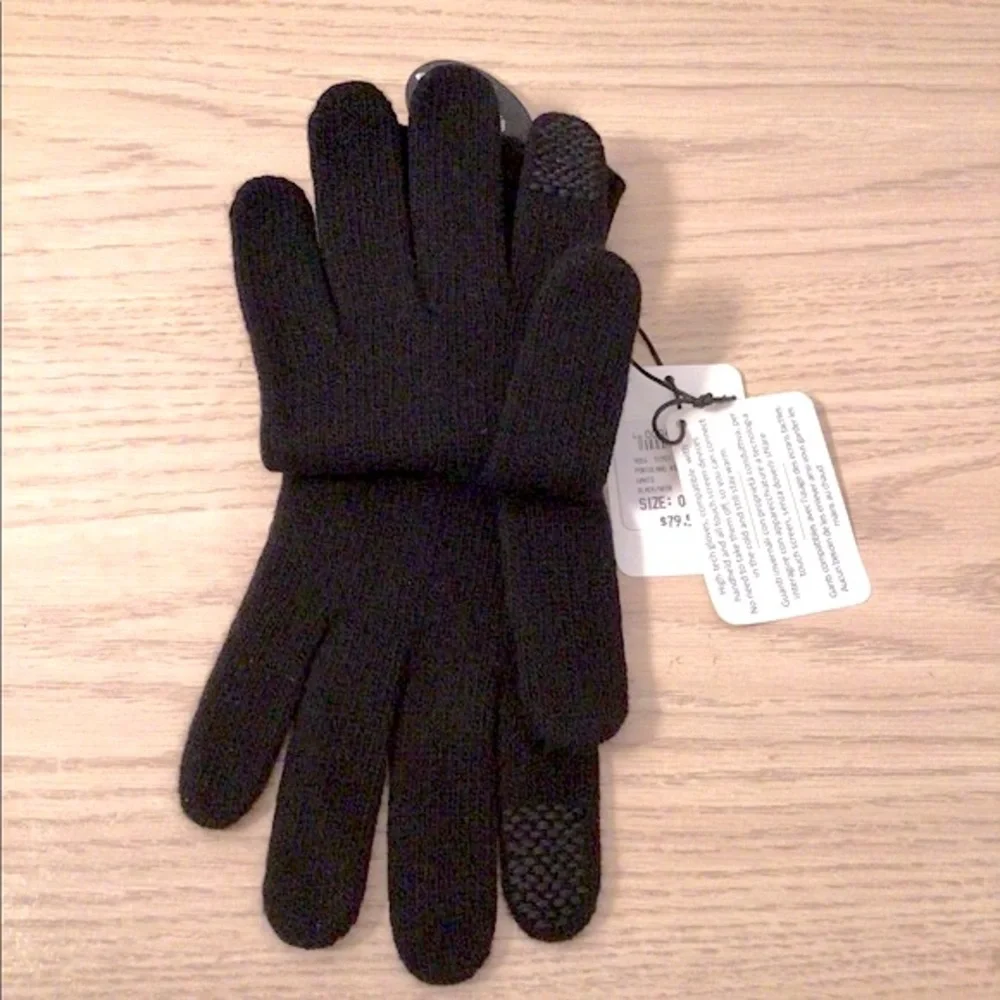 Portolano Cashmere Ribbed Cuff Gloves